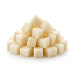 Poire pelée en cube