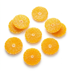 Orange pelée coupée tranchée